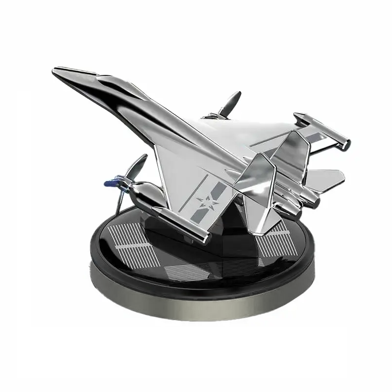 Ароматизатор для авто Самолет на солнечных батареях Серебрянный