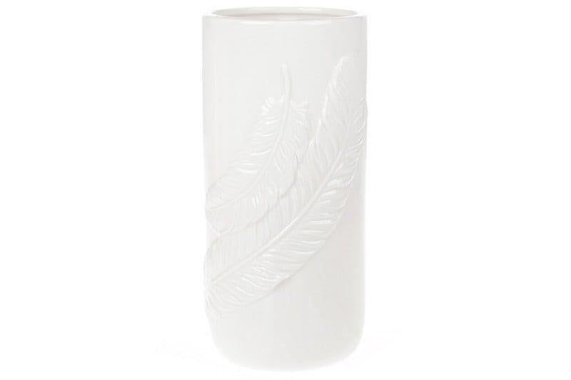 Ваза керамическая BonaDi 727231 Перо 22 см Белый (100114)