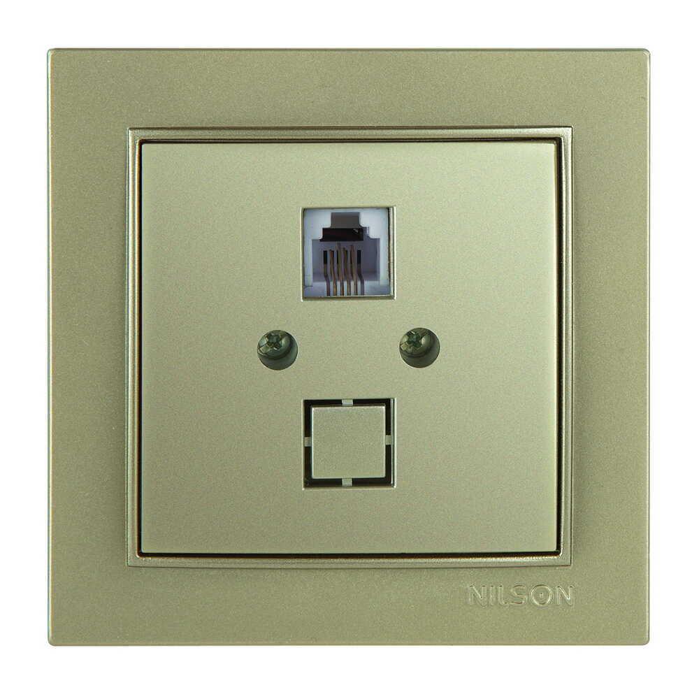 Розетка Nilson Thor телефонна Золотий (27151040)