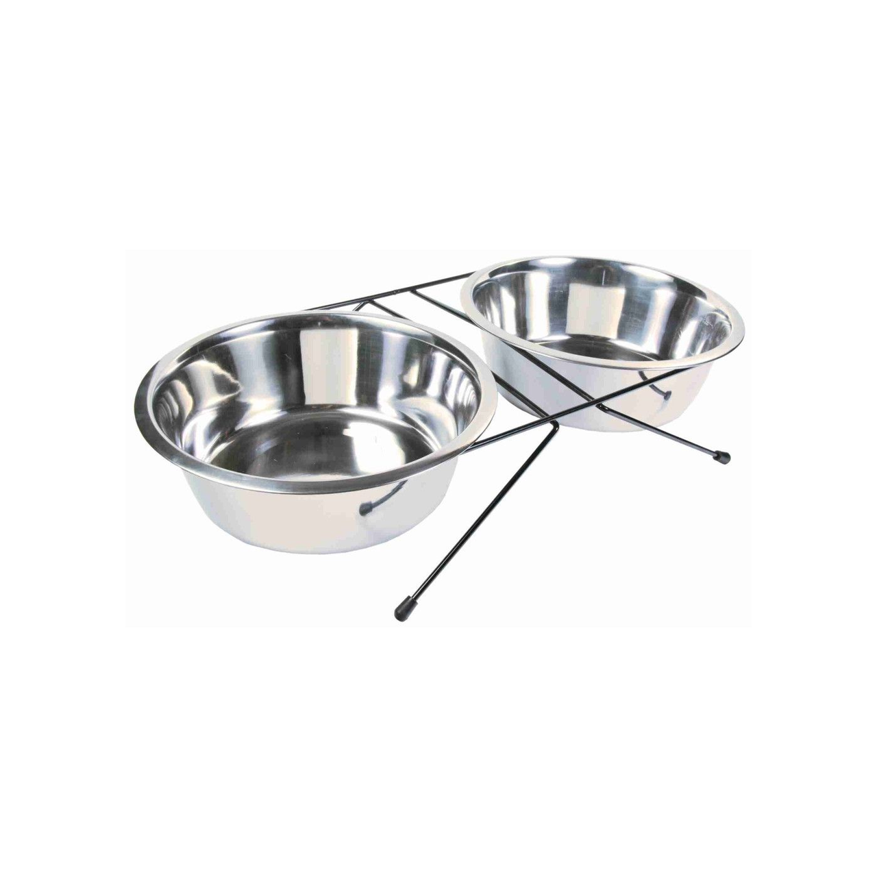 Миска Trixie для собак двойная на подставке металлическая 2х2,8 л 24 см (4011905248349)