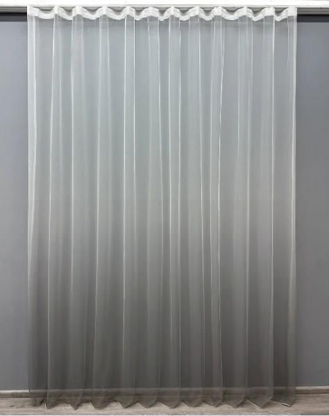 Тюль сетка Грек омбре Белый/Серый (1581т)