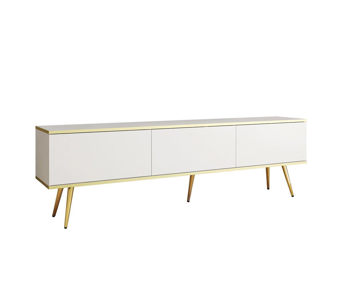 Тумба под ТВ Perfect Home Oro RTV175 3-дверная с золотыми ножками Белый (PFH-091319) Тумба под ТВ Perfect Home Oro RTV175 3-дверная с золотыми ножками Белый (PFH-091319)