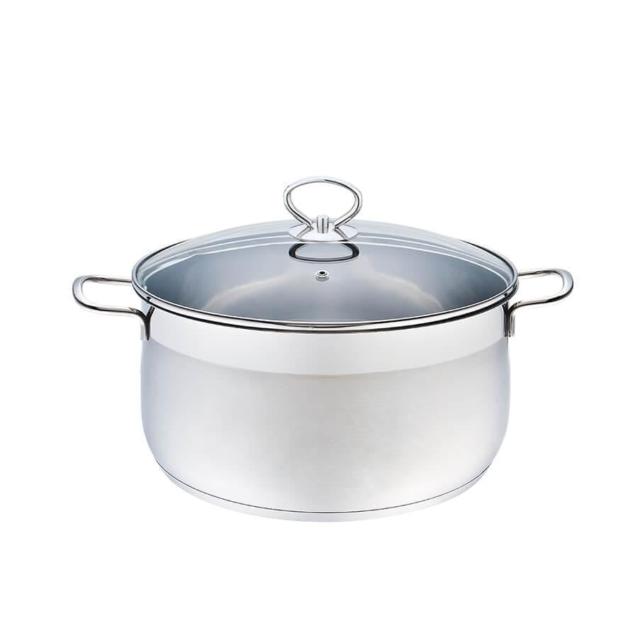 Кастрюля из нержавейки с зеркальной полировкой для всех видов плит 7 л (MR-3508-26)