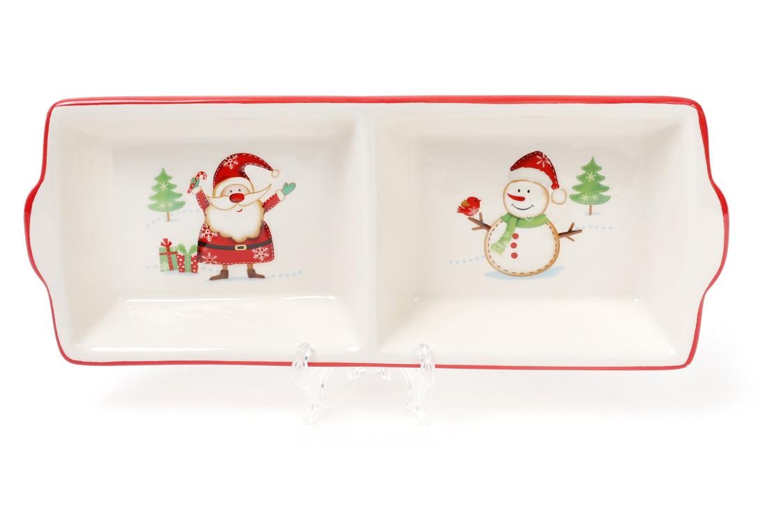 Менажница керамическая BonaDi Весёлый Санта 20с м (DM048-X)