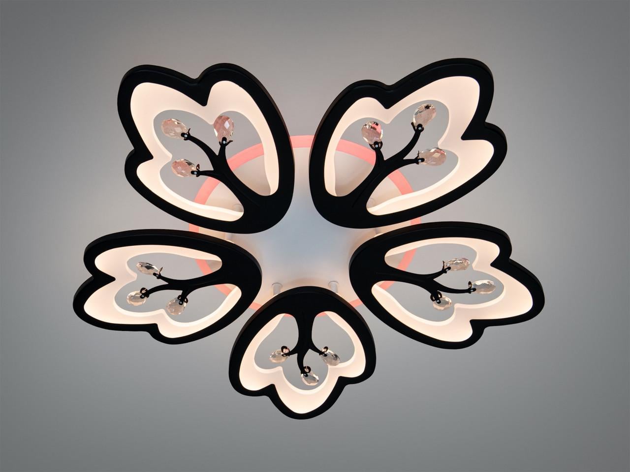 Люстра светодиодная Diasha 8148 90Вт с пультом и димером Черный (8148/5BK LED 3color dimmer)