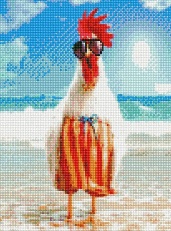 Алмазная мозаика Strateg Петух на море 30х40 см (HX001)
