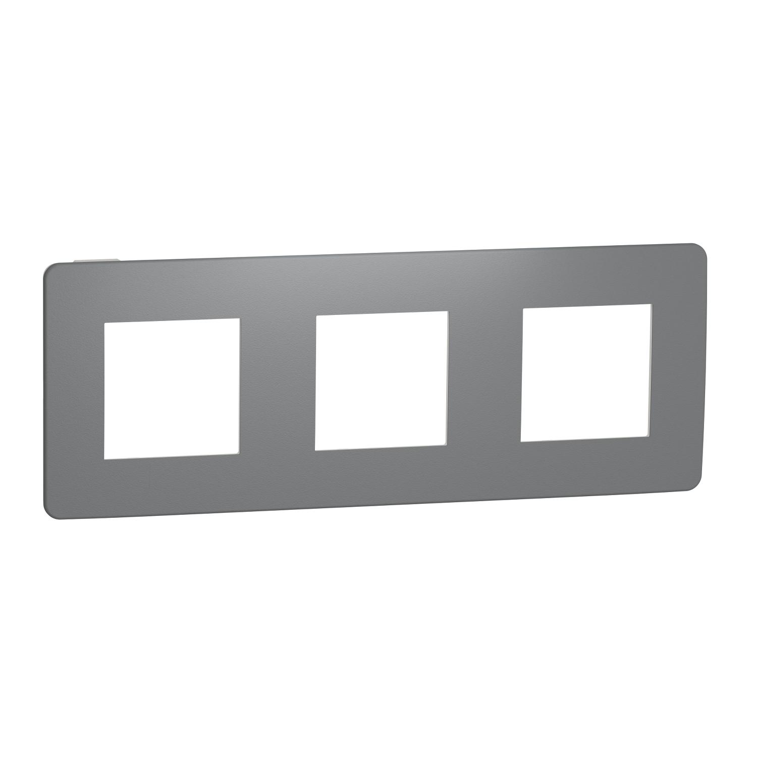 Рамка Schneider Electric 3-постовая ABS-UV Unica Белый/Дымчато-серый (NU280621)