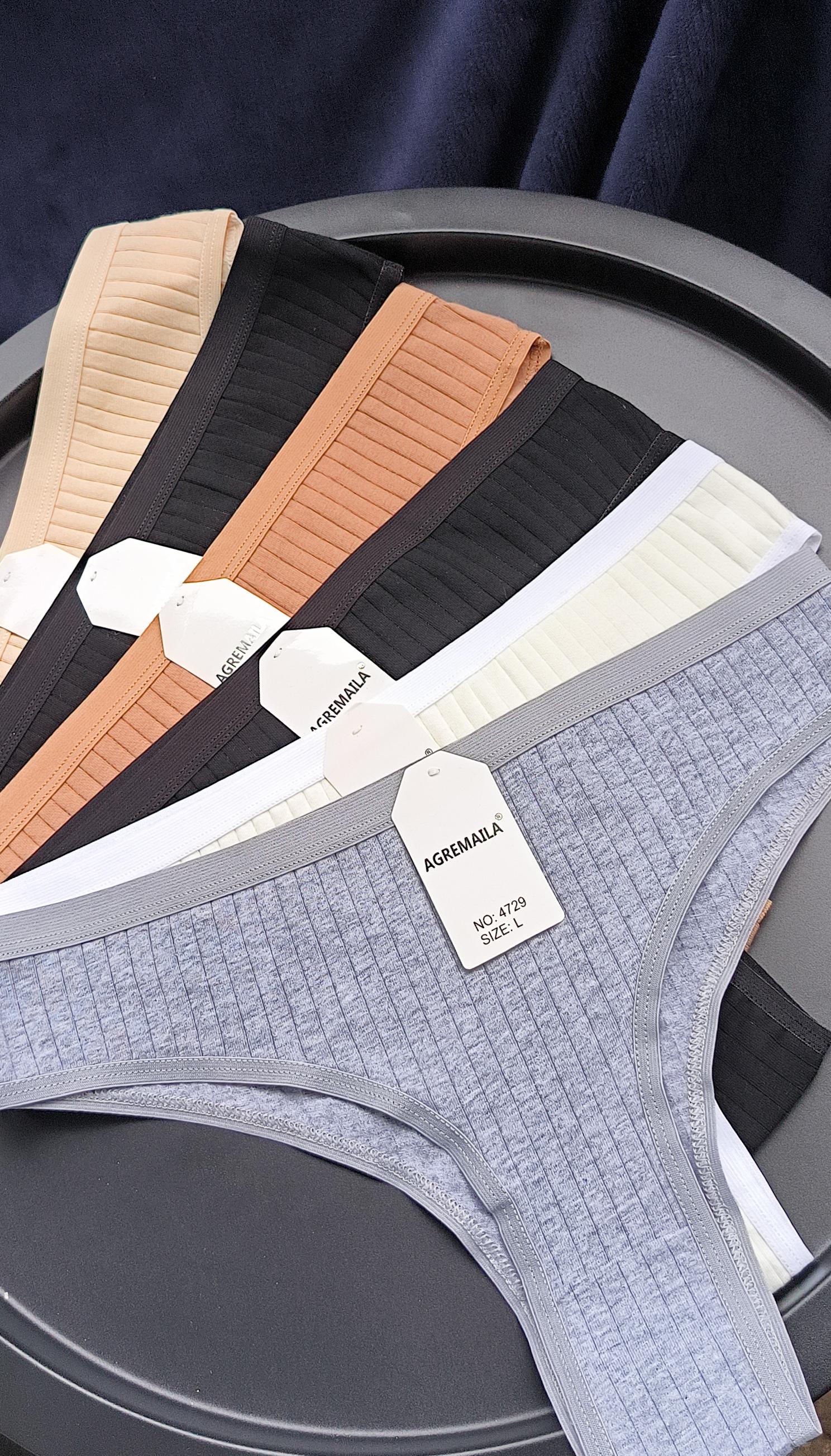 Набір трусів жіночих 6 шт. в широкий рубчик L на 96-100 стегна Різнокольоровий (4729)