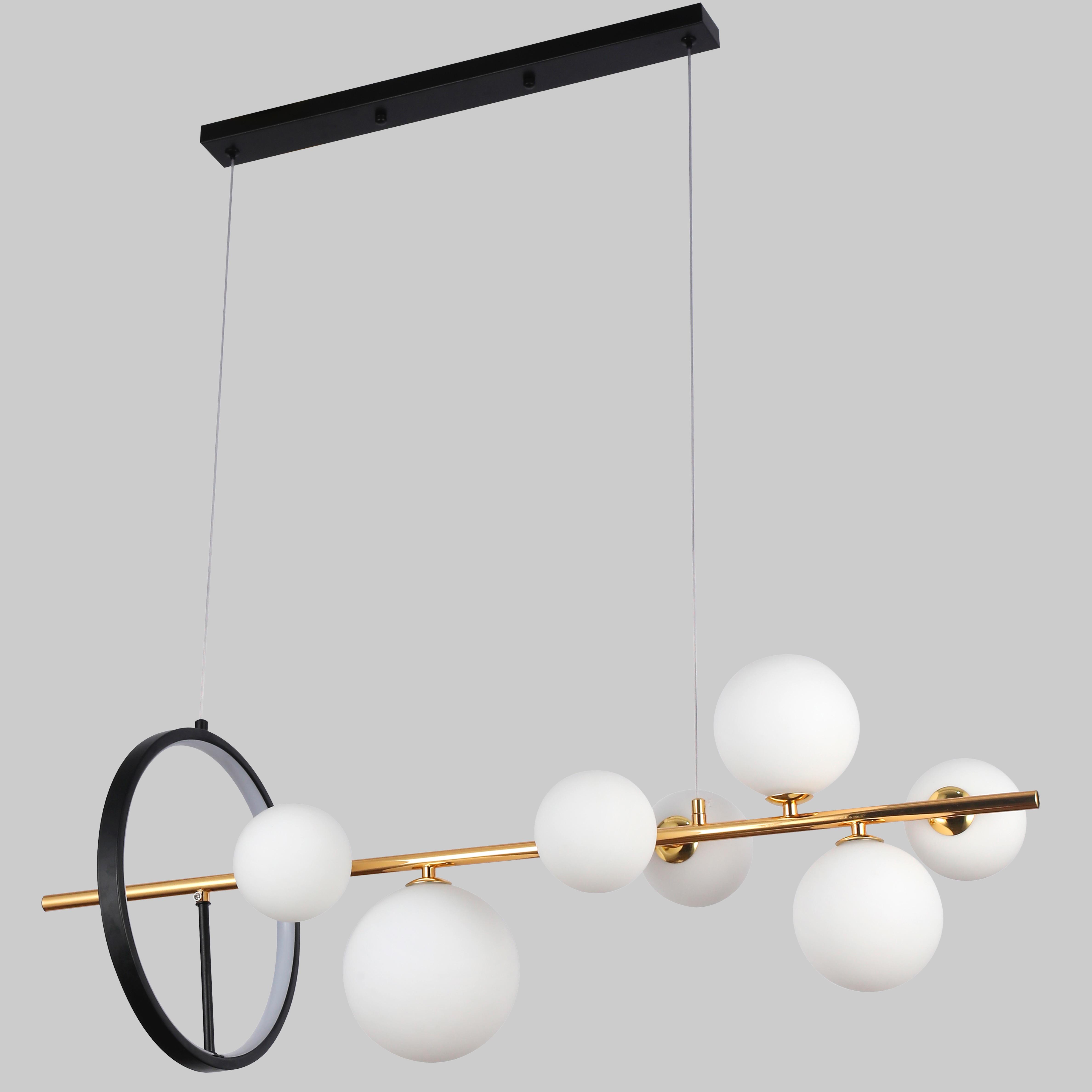 Люстра подвесная Bubbles на 7 ламп с белыми плафонами (918-LP267-7 DDG+WH)