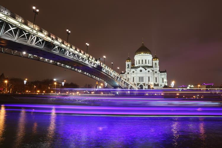 Картина на холсте Ночной мост 40x30 см (R157)