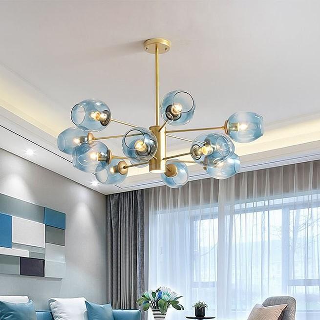 Люстра Glass 10p Gold/Blue (2883)