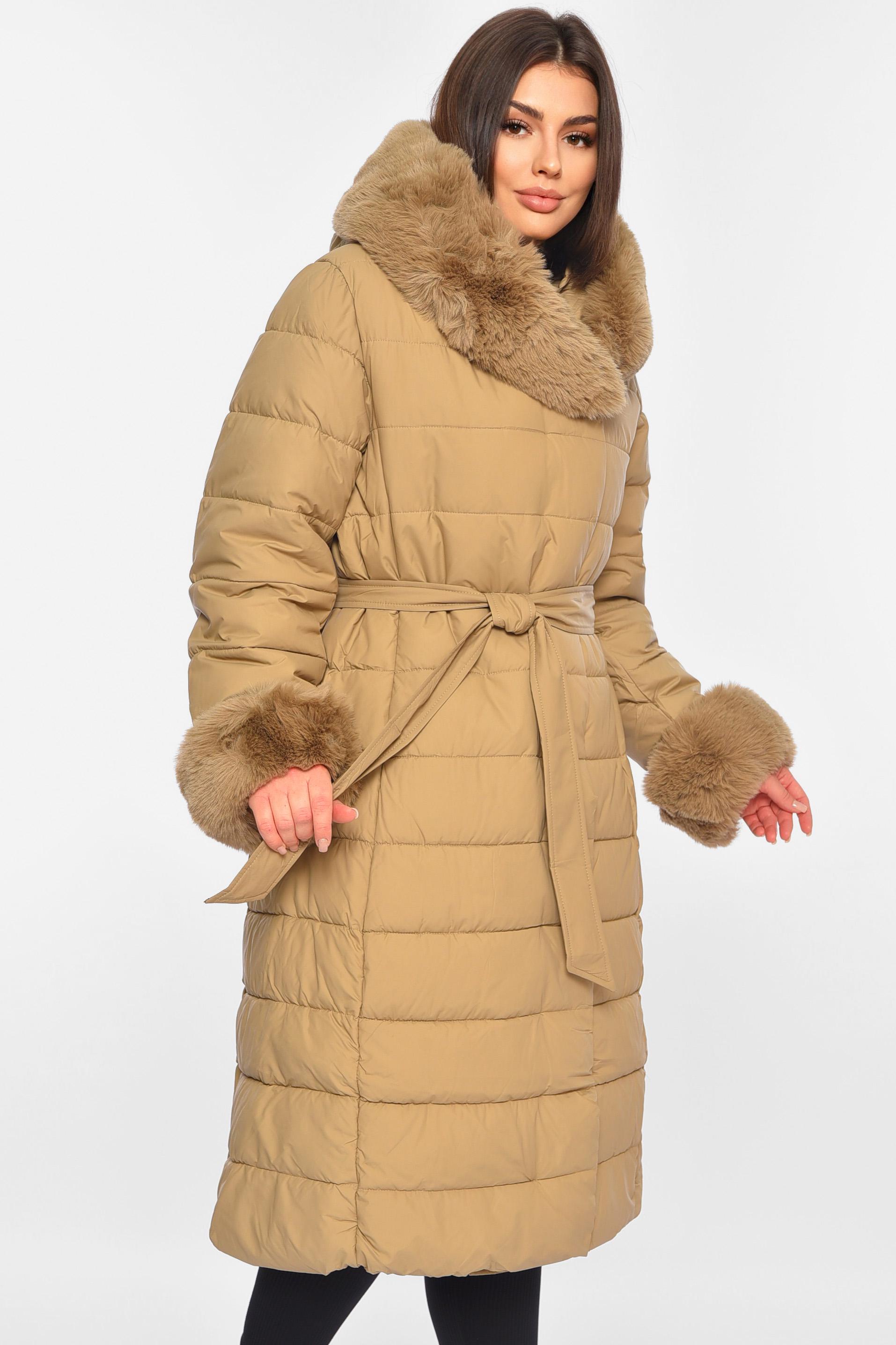 Куртка жіноча єврозима з хутром XL Бежевий (195314) - фото 2 Куртка жіноча єврозима з хутром XL Бежевий (195314) - фото 2