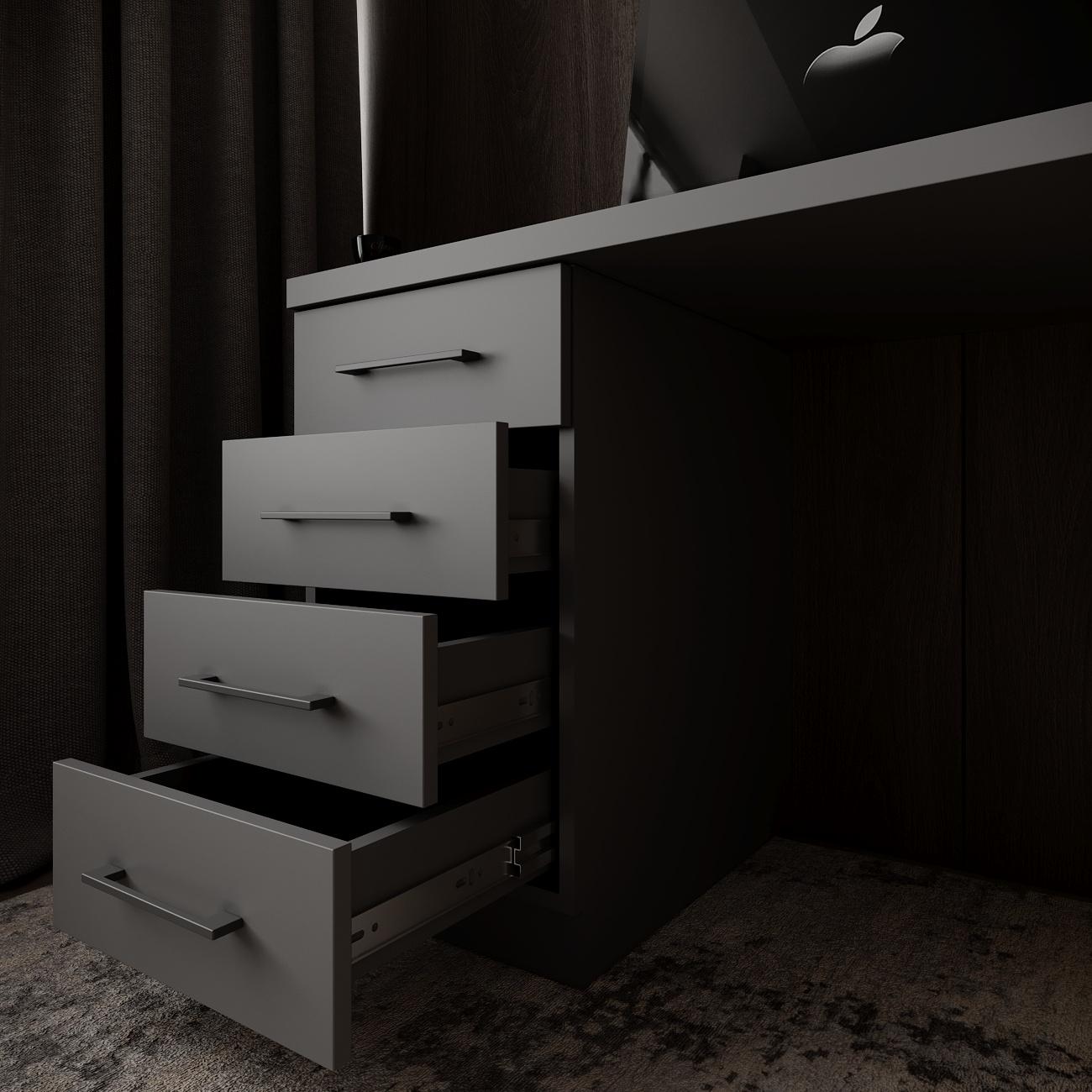 Компьютерный стол Mebellini Торонто лофт 1200x600x770 мм Антрацит (арт.SKEP1000-195) - фото 2 Компьютерный стол Mebellini Торонто лофт 1200x600x770 мм Антрацит (арт.SKEP1000-195) - фото 2