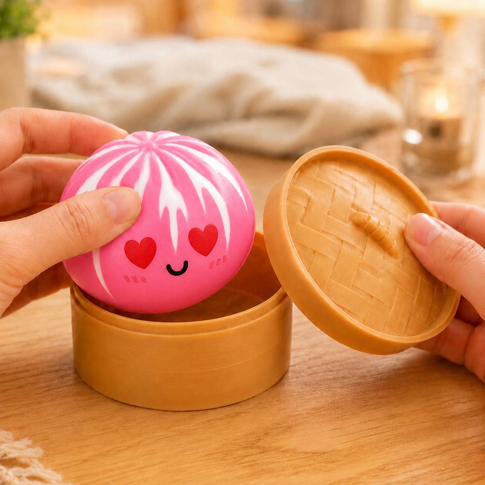 Антистресс-игрушка Bun Rainbow Mystery Squishy Bun Булочка 10 см Розовый
