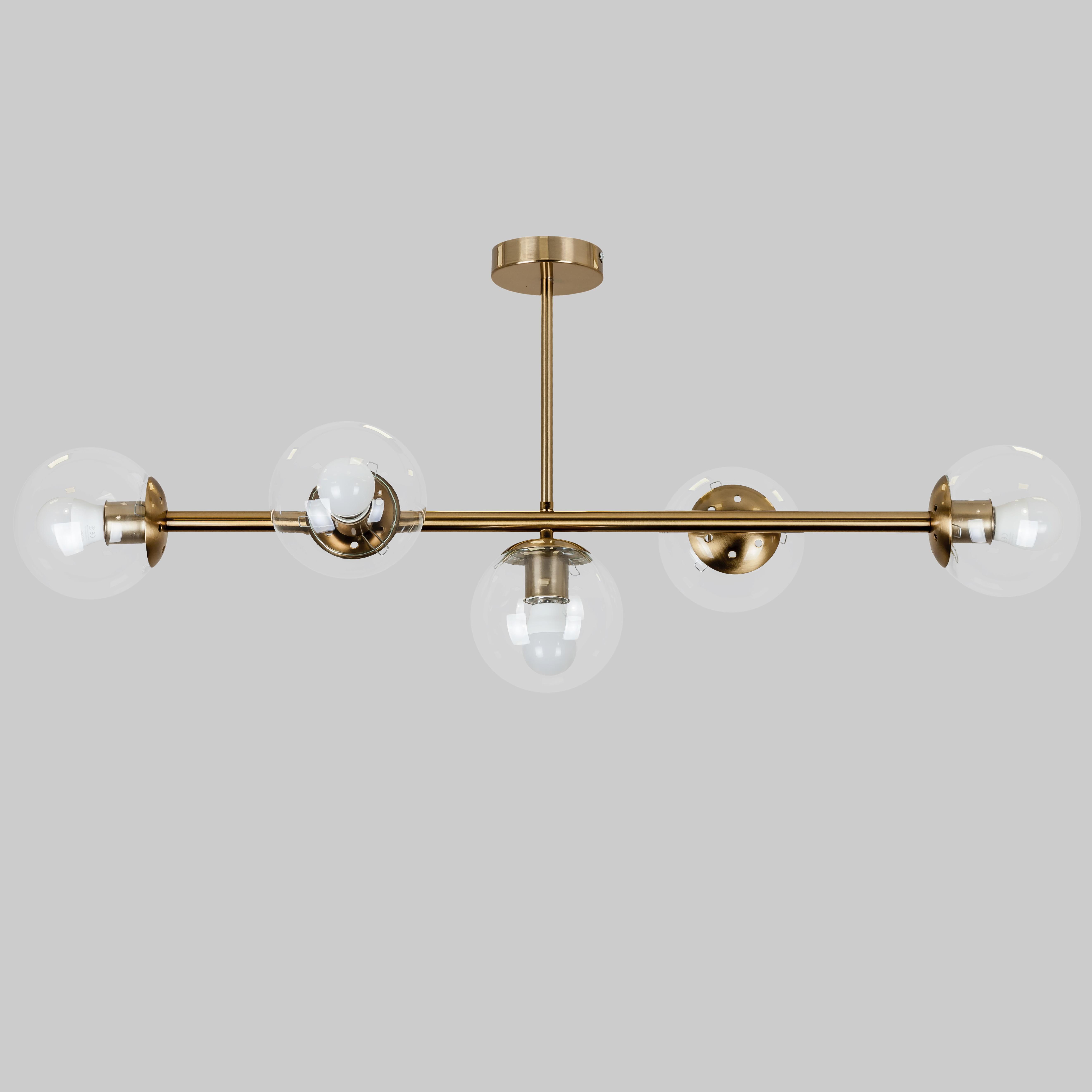 Люстра стельова сучасна modern luxe (52-9906-5 BRZ+CL)