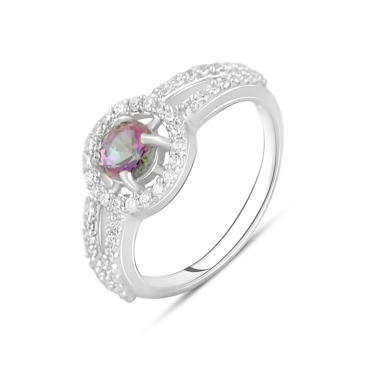 Кольцо серебряное с мистическим топазом 1,29 ct 2,49 г р. 17 (2112907)