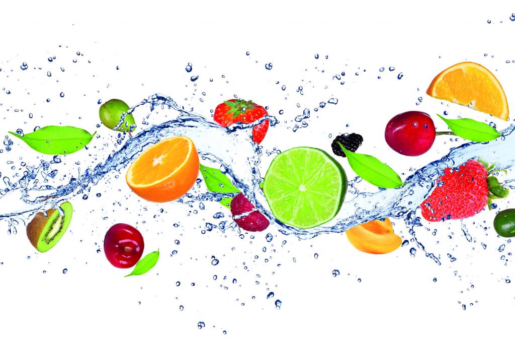 Фотообои флизелиновые 3D 375х250 см DIMEX Фрукты в воде (MS-5-0239)