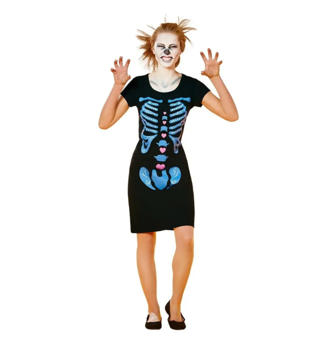 Платье на Хэллоуин женское М Черно-голубой (688666-М)