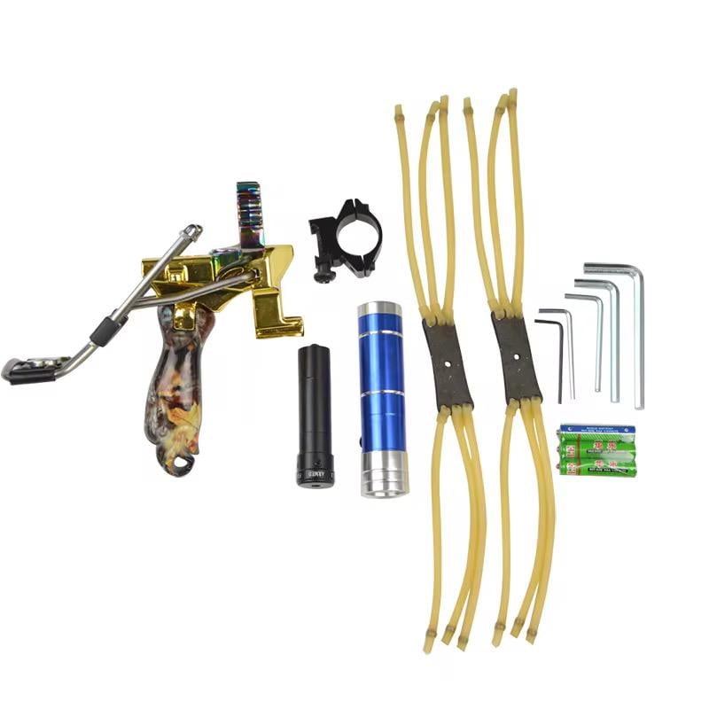 Рогатка металева професійна з упором, лазерним прицілом, ліхтарем та металевим кейсом SFU Premium - фото 5