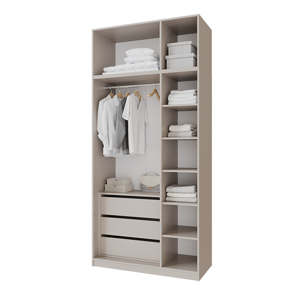 Шкаф распашной с тумбой и антресолью Меблітренд Чиназес Чита-1200.5 1200х500х2550 мм Кашемир (27707438) - фото 2 Шкаф распашной с тумбой и антресолью Меблітренд Чиназес Чита-1200.5 1200х500х2550 мм Кашемир (27707438) - фото 2