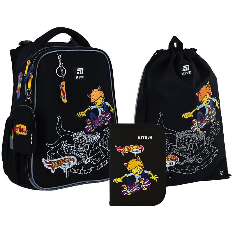 Школьный набор KITE Education Hot Wheels Skate SET_HW25-531M рюкзак/пенал/сумка
