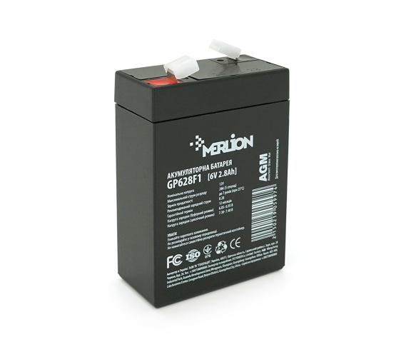 Аккумуляторная батарея Merlion AGM GP628F1 6V 2,8 Ah Black (GP628F1)
