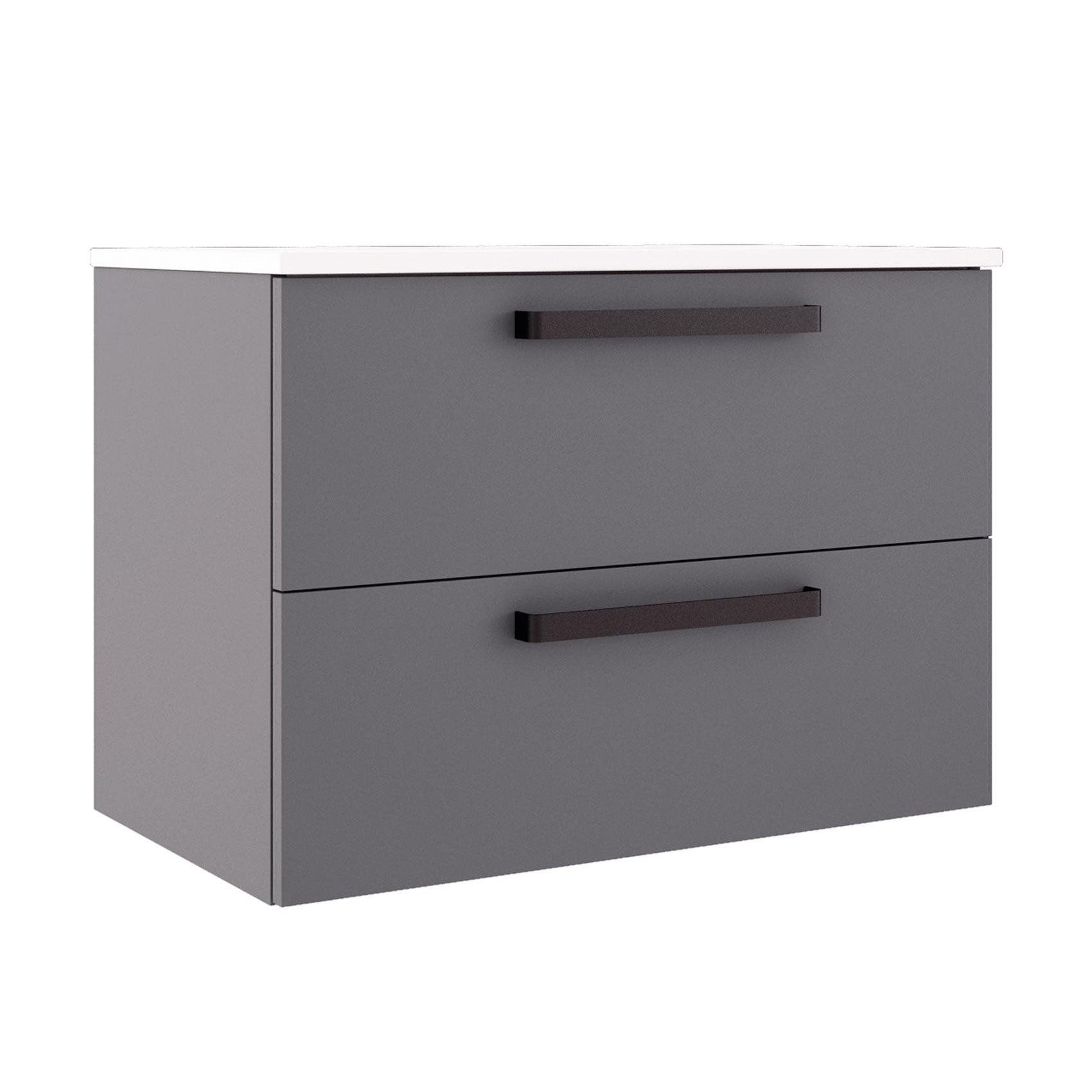 Тумба с умывальником подвесная Devit FRESH 073815G 81x55x46 см Серый (194362)