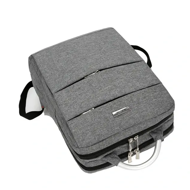 Рюкзак для ноутбука з USB-портом для заряджання Світло-сірий (29823233) - фото 4 Рюкзак для ноутбука з USB-портом для заряджання Світло-сірий (29823233) - фото 4