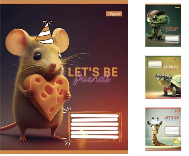 Зошити учнівські у лінійку 1 вересня Let`s be friends 12 арк. 25 шт. в уп. (MTT-163127)