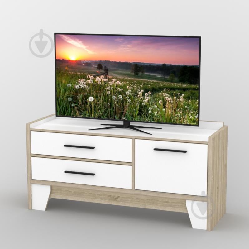 Тумба під телевізор Тиса Меблі ТВ-403 Дуб сонмоа Білий