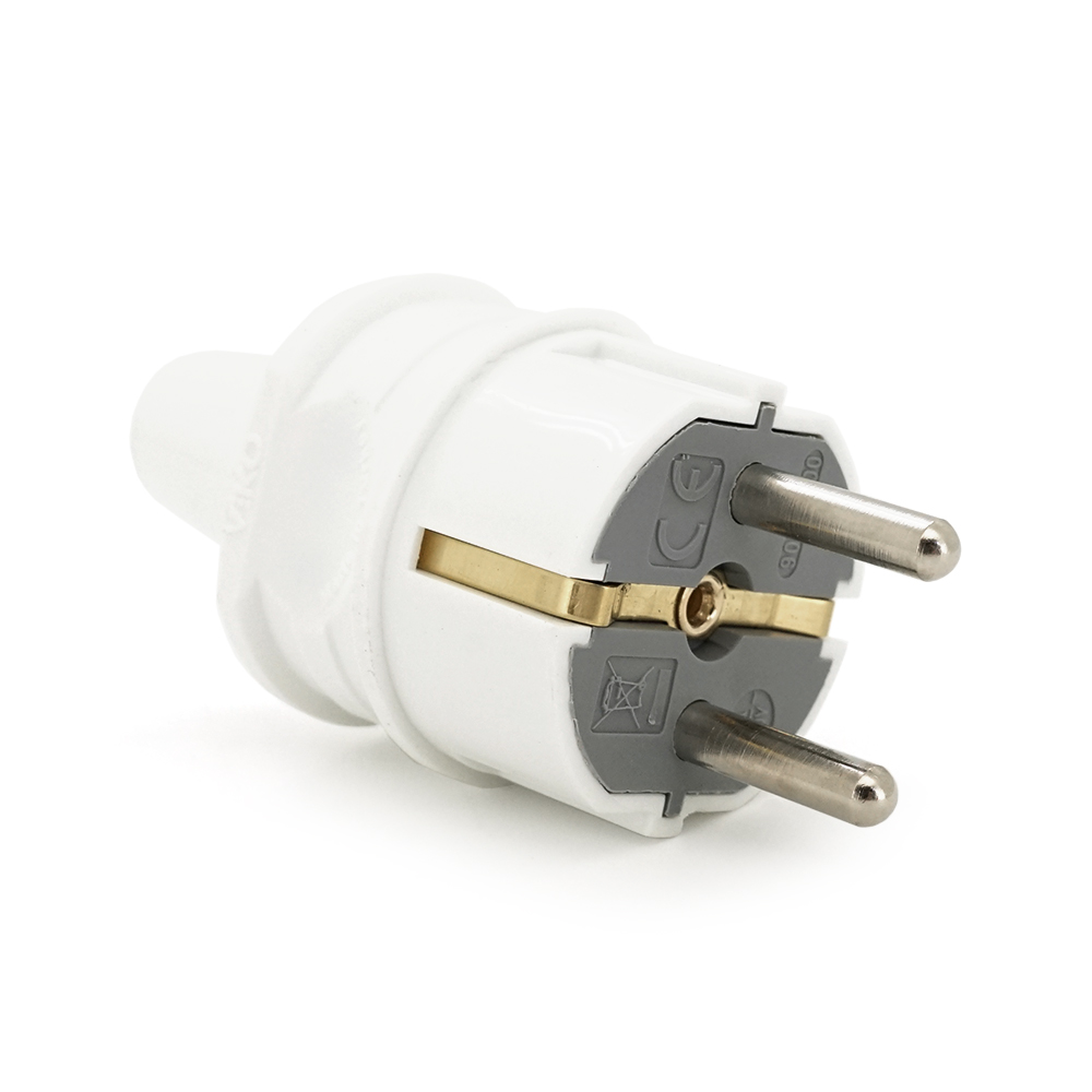 Электровилка электрическая Viko с заземлением 16А 260В ПВХ корпус Белый (YUT_V11801) Электровилка электрическая Viko с заземлением 16А 260В ПВХ корпус Белый (YUT_V11801)