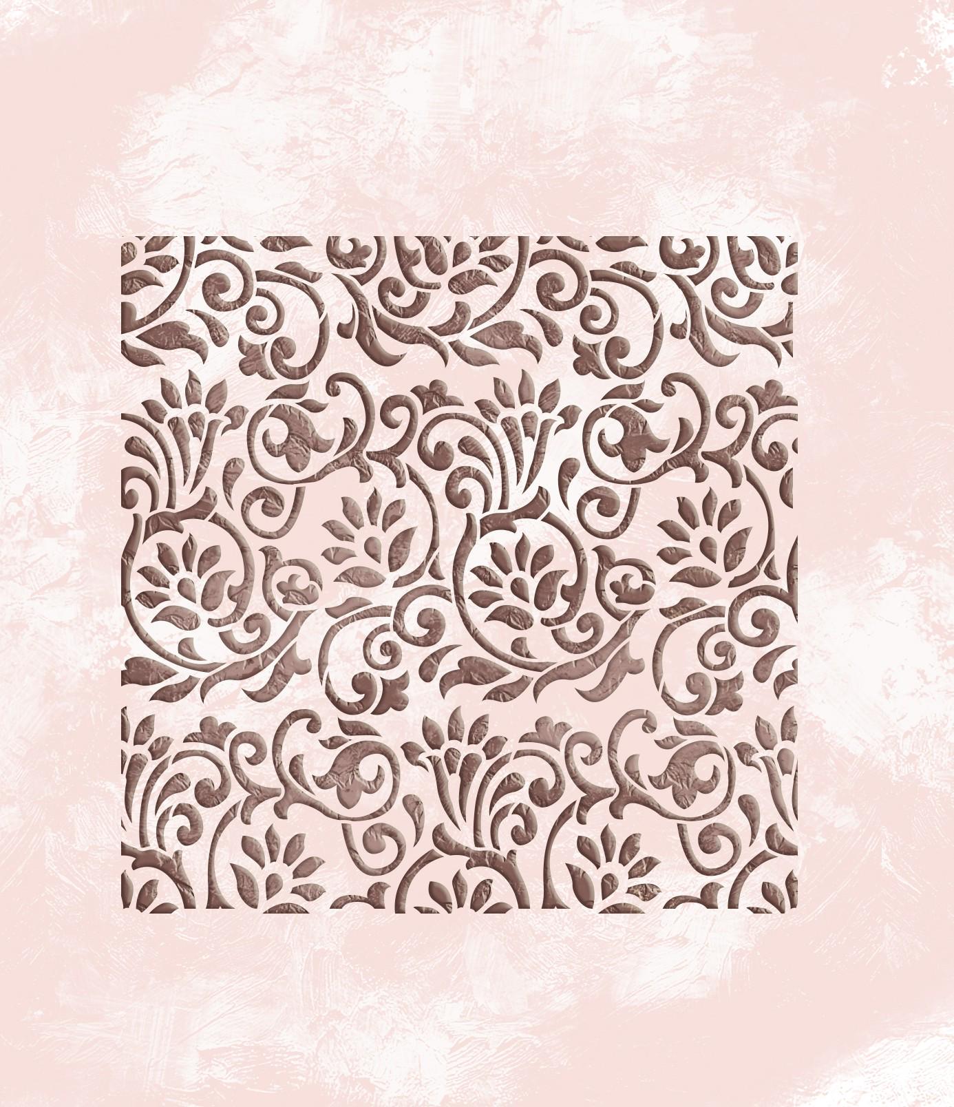 Трафарет восточные узоры DFA для стильного интерьера под штукатурку и краску 35x35 см толщина 0,3-1 мм (V00088)