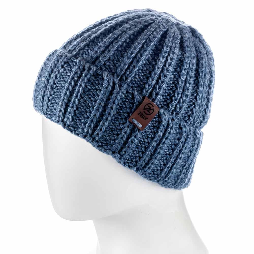 Шапка Zolly ZH114 з відворотом на флісовій підкладці об'ємного в'язання L р. 57-58 Денім - фото 3 Шапка Zolly ZH114 з відворотом на флісовій підкладці об'ємного в'язання L р. 57-58 Денім - фото 3