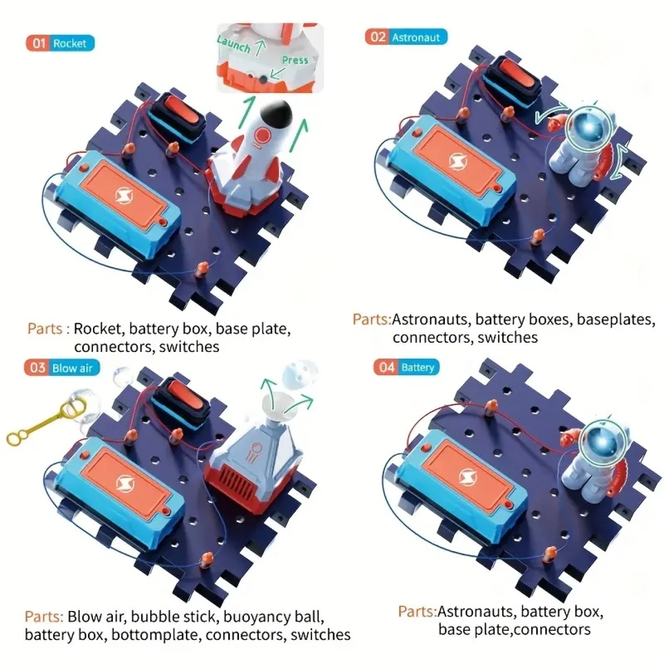 Набор электронный Космическая станция SD809 с пазловым полем/ракеткой и фигуркой астронавта (29046104) - фото 5 Набор электронный Космическая станция SD809 с пазловым полем/ракеткой и фигуркой астронавта (29046104) - фото 5