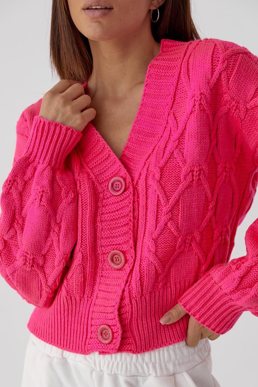 Кардиган вязаный L Фуксия (9528459) - фото 4 Кардиган вязаный L Фуксия (9528459) - фото 4
