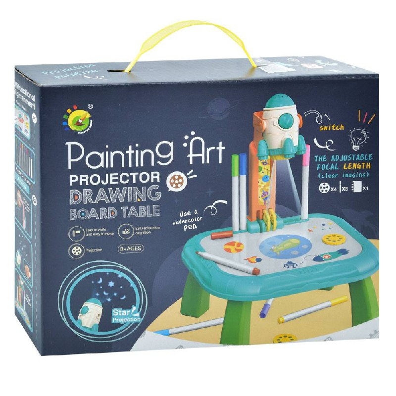 Дитячий проектор для малювання Limo Toy 22088-35В набір для творчості з фломастерами Блакитний (2037687736)