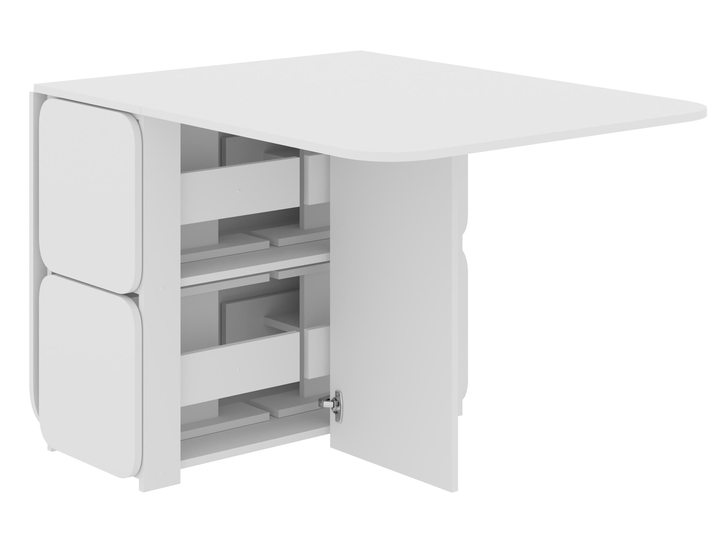 Стол-книжка-7PEHOTIN и 4 табурета 177х86х75 см Белый (PN-102562)