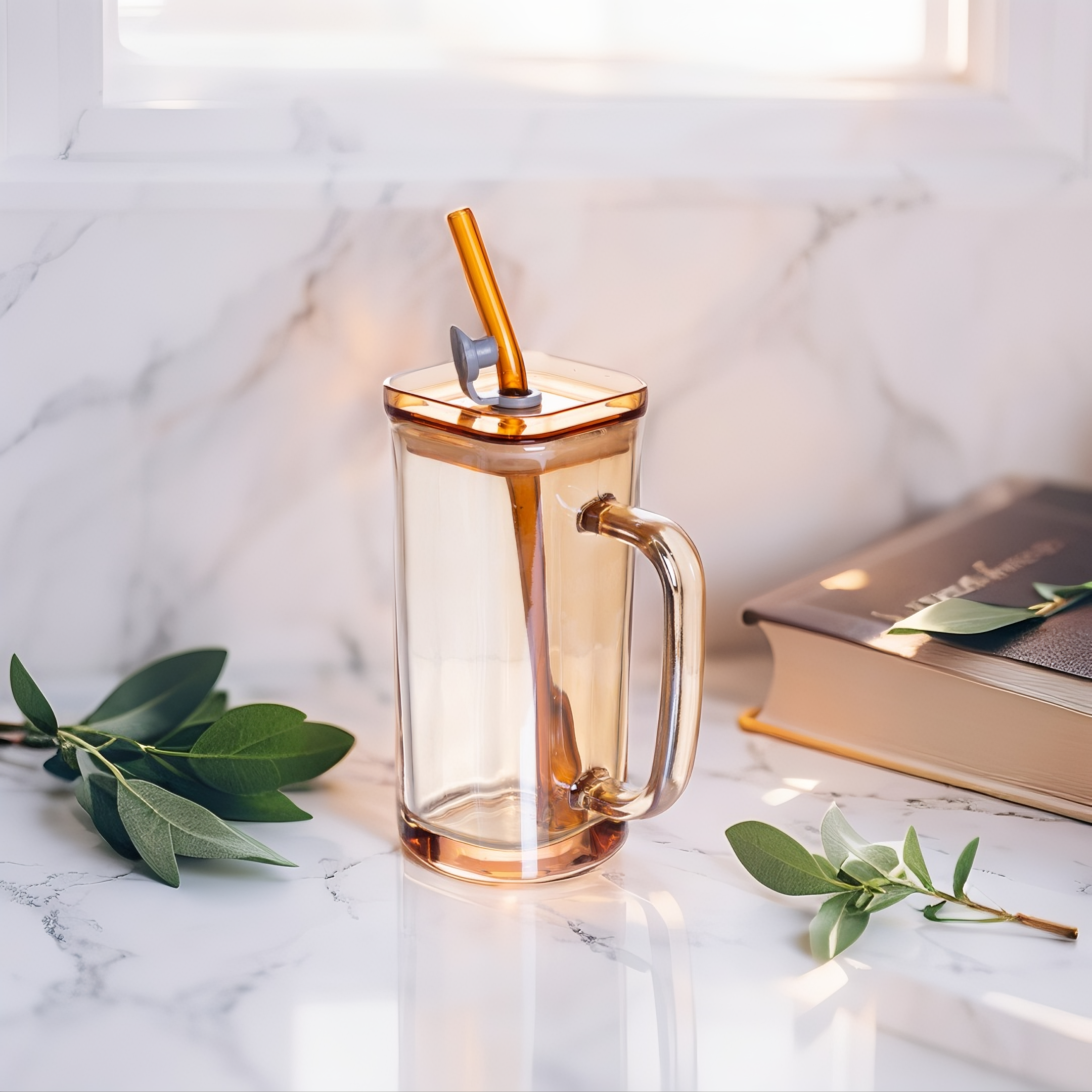 Чашка стеклянная герметичная с трубочкой в подарок Essentials 280 мл Карамель/Прозрачный (HP-19-53GLD) Чашка стеклянная герметичная с трубочкой в подарок Essentials 280 мл Карамель/Прозрачный (HP-19-53GLD)