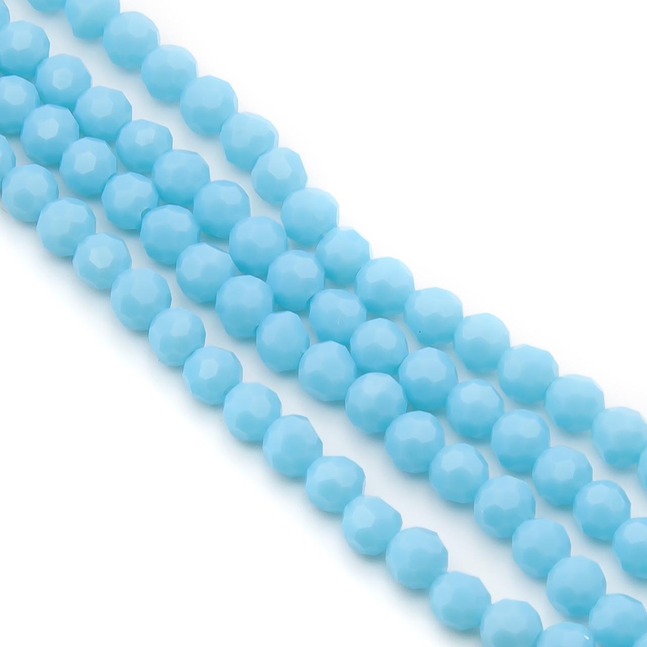Бусины хрусталь огранка шар 95 шт. 37 см 4 мм Голубой (БС0004х21)