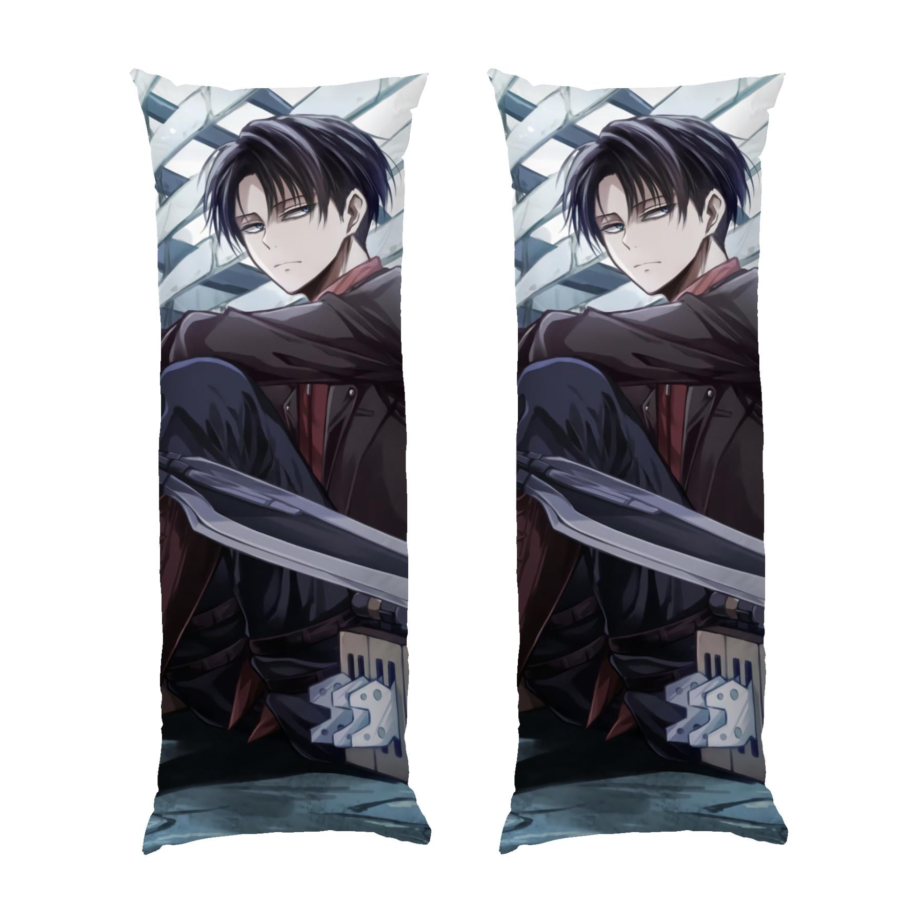 Подушка дакимакура Levi Ackerman with a weapon Attack on Titan габардин 70х30 см (113349)