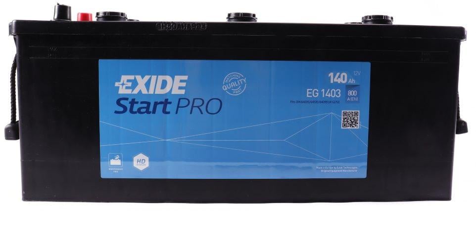 Аккумулятор EXIDE Start PRO EN800 140 Ah-12 V полярность обратная 3 513х189х223 мм (EG1403) - фото 1