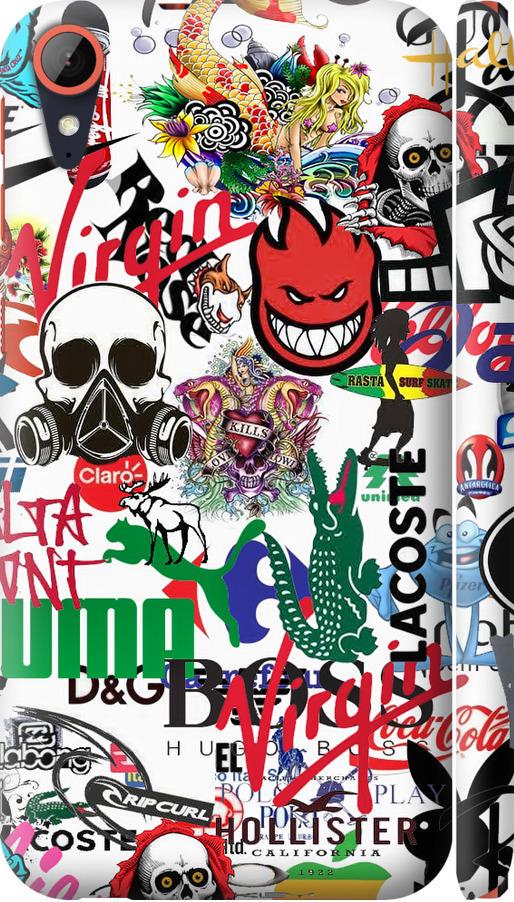 Чехол на HTC Desire 830 Many different logos (4022m-785-42517)