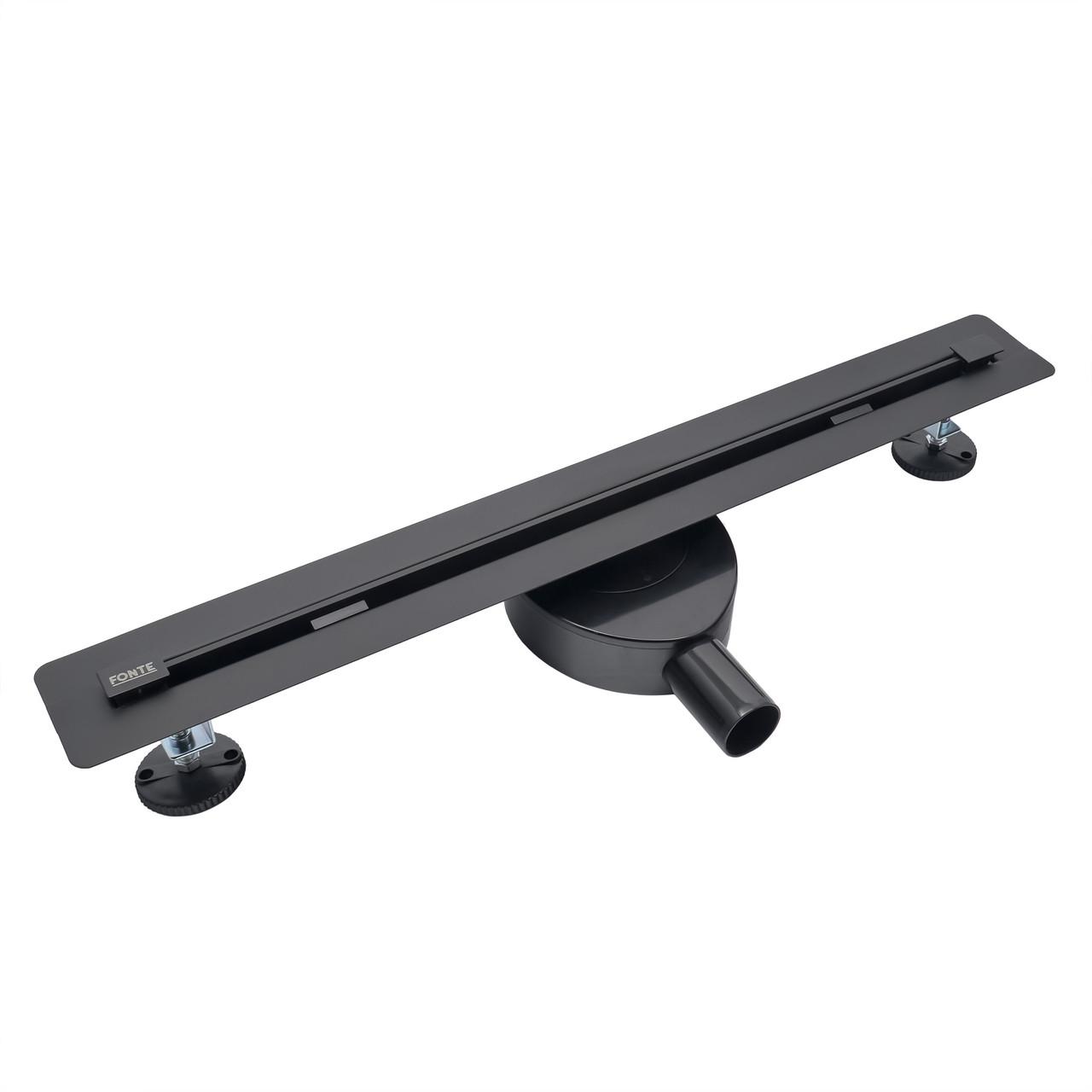 Трап душовий лінійний під плитку Fonte FLB-900 90 см Чорний (26325550)