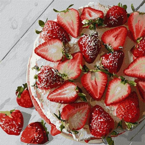 Картина по номерам Идейка Клубничное счастье 30х30 см в термопакете (КНО5606-mt)