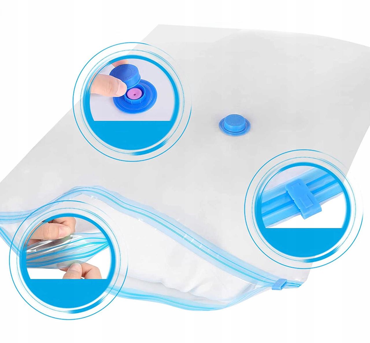 Набір пакетів для одягу ваккумний 40-120х120 см 14 шт. + насос - фото 4 Набір пакетів для одягу ваккумний 40-120х120 см 14 шт. + насос - фото 4