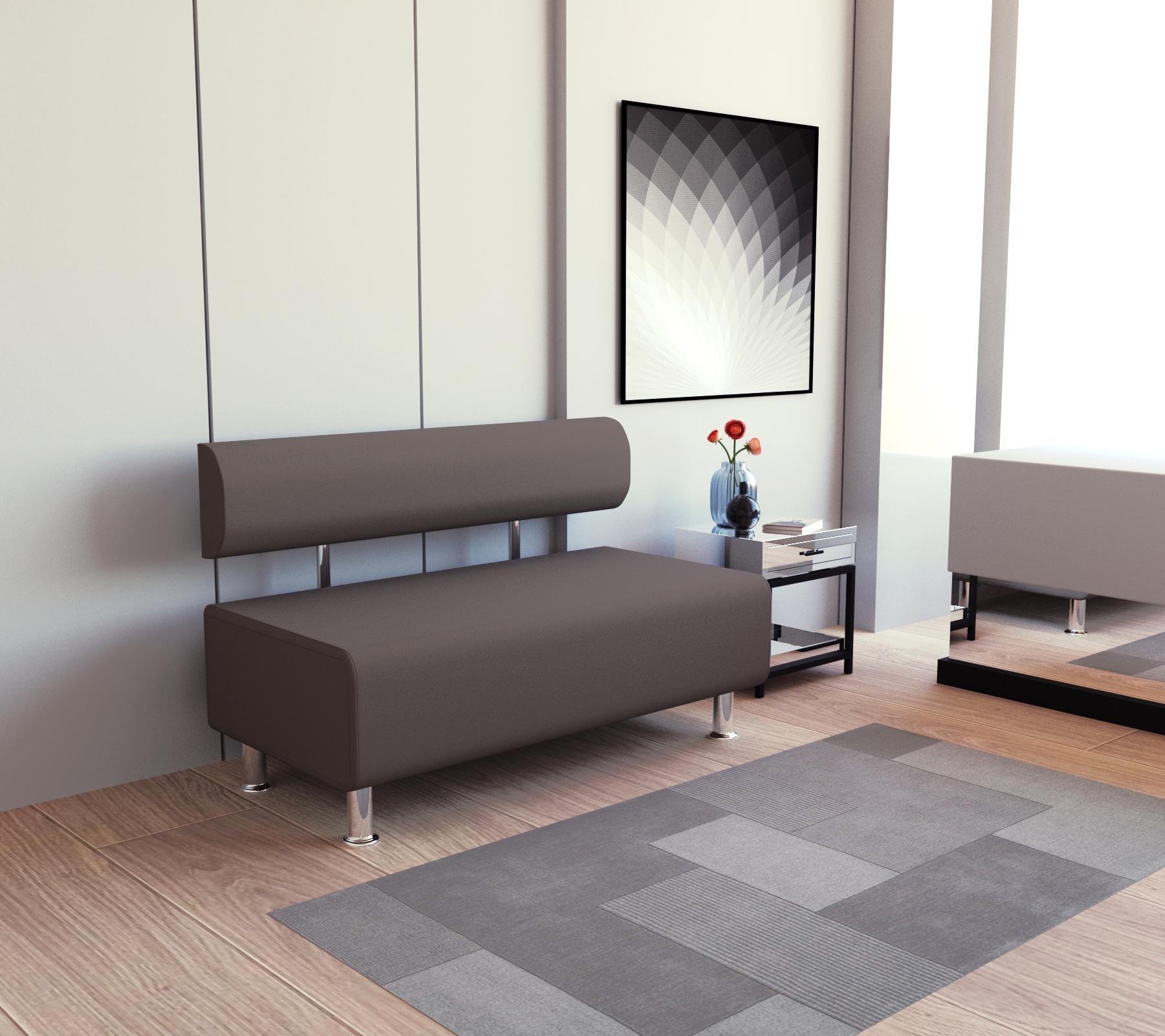 Диван офісний прямий Tobi Sho Ловіс-42 без підлокітників 1200x540x750 мм шкірзам Капучино (2242) - фото 4