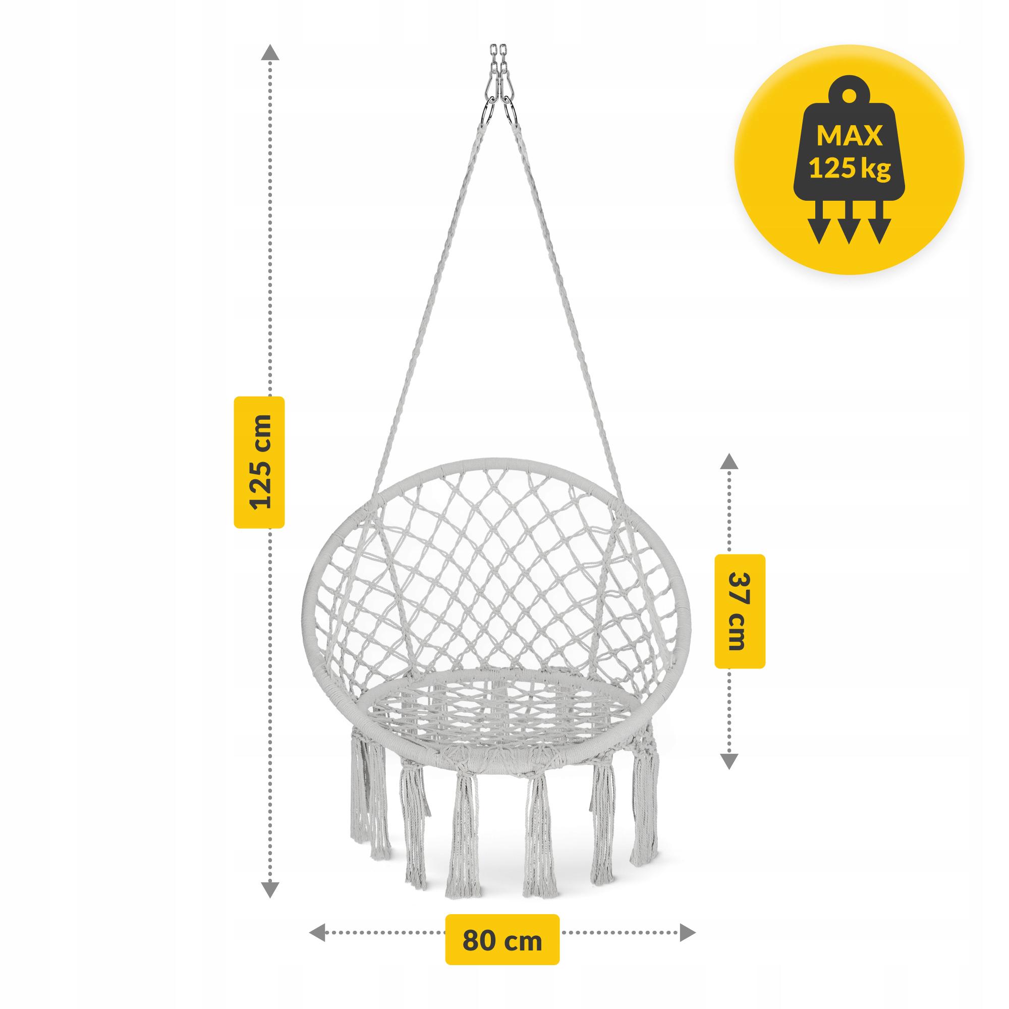 Кресло-качели подвесное 4fizjo Boho Dream плетеные 80 см Grey (P-5905973404525) - фото 4 Кресло-качели подвесное 4fizjo Boho Dream плетеные 80 см Grey (P-5905973404525) - фото 4