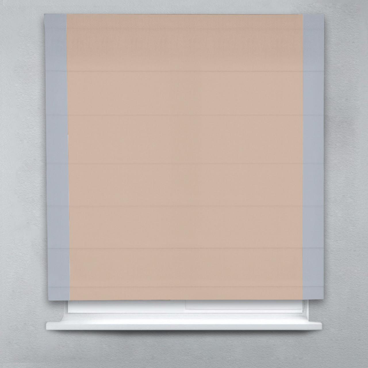 Римская штора Блэкаут Перфект с кантами по бокам 90х170 см Бежевый/Светло-серый