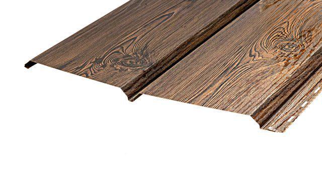 Сайдинг металлический 370х1000 мм под доску 3Д 2-х сторонний Темне дерево - фото 2