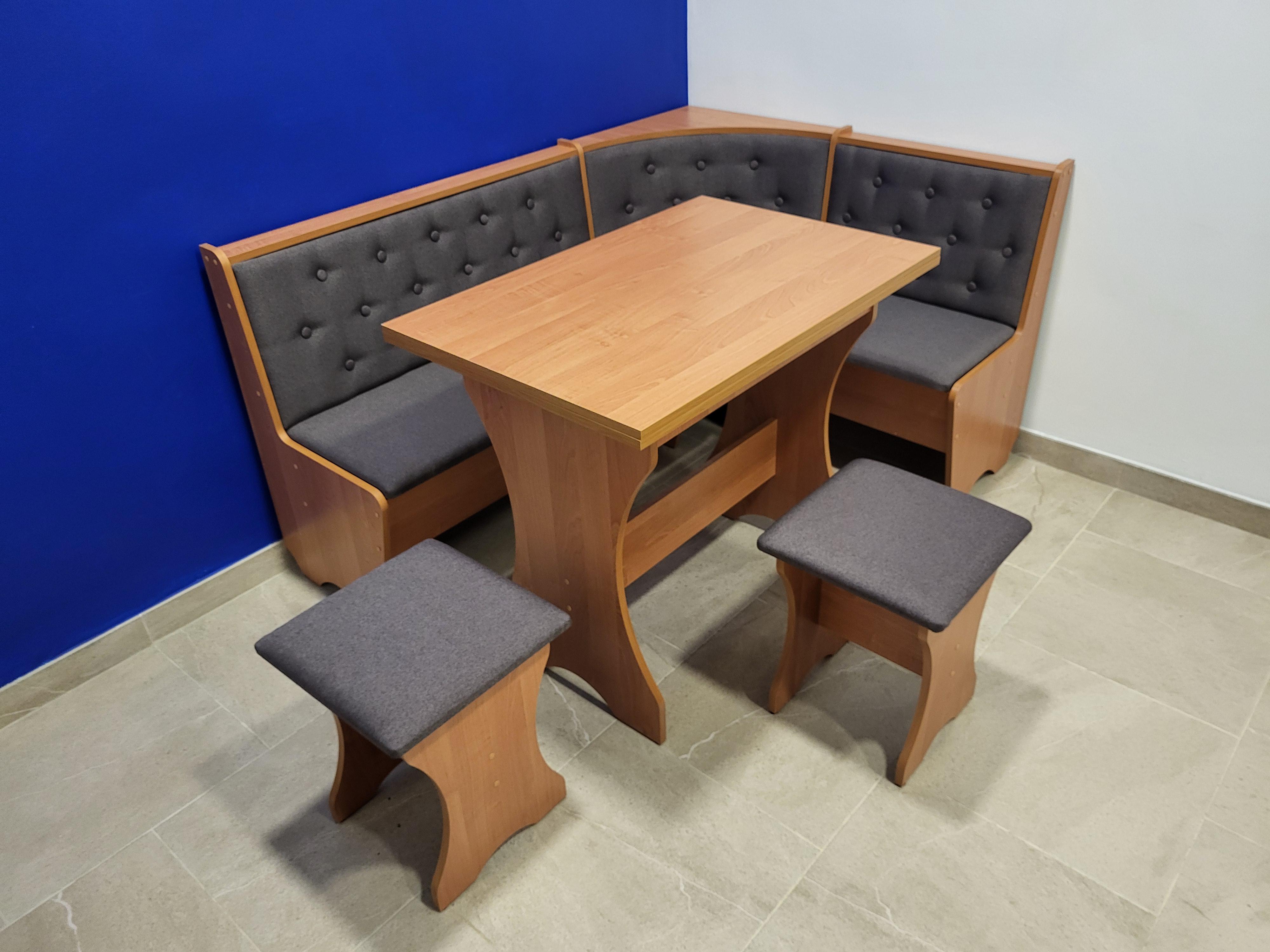 Кухонний куток Сімейний зі столом та 2 табуретками 113,5х153,5 см Вільха/Бонус Нова (KSTT-V-BN)